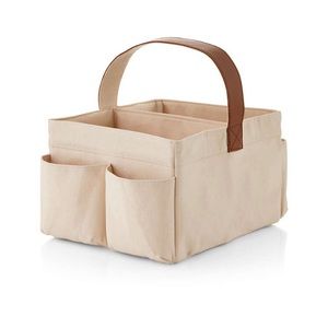 Crate & Barrel Leather Handle Diaper Caddy
